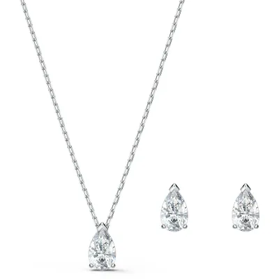 Produktbild von Swarovski Stilla Attract Set, Tropfenschliff, Weiß, Rhodiniert
