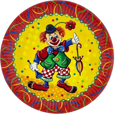 Produktbild von 10 Papstar Teller, Pappe rund Ø 23 cm Clown 11866
