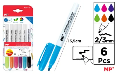 Obrázok produktu pre Fixka na biele tabule 2,0/3,0 mm, 6 farieb