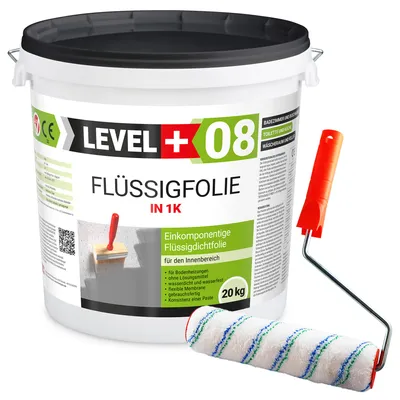 Produktbild von Flüssigfolie 20kg Dichtfolie Bad Dusche Küche Wasserdicht + Farbroller 25cm RM08