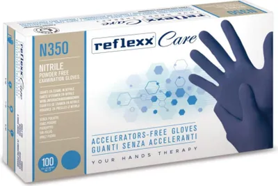 Image de Gants en nitrile Reflexx N350 sans accélérateur, micro-rugueux, 3,2 g, cat. 3, 100 pièces, M