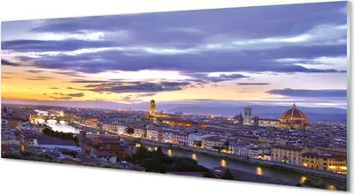 Produktbild von Glasbilder 125x50 Wandkunst Italien Fluss Sonnenuntergang