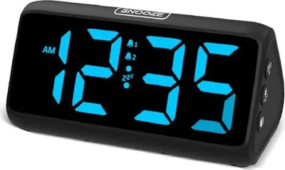 Produktbild von Lauter Wecker tiefe Schläfer, digitales LED-Display, Doppelalarm, 5 Helligkeitsdimmer, 4 Bände, Absperrspeicher, Nachttisch Kinder Teenager