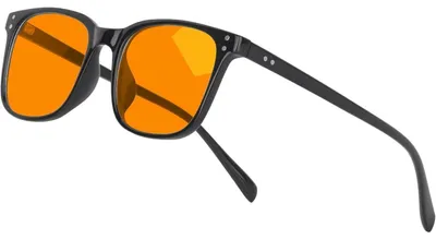 Productafbeelding van Brilmonturen, computerbril, blauwlichtfilter, zwart, oranje, 99% bescherming
