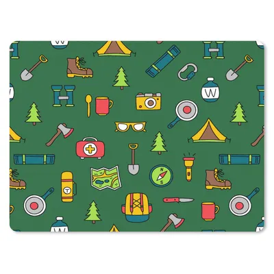 Produktbild von MuchoWow® Mauspad Mousepad Camping - Zelt - Axt - Rucksack 23x19 cm - Mousepads - Maus Mat - Pad - Mausunterlage - Schreibtischunterlage - Mauspad