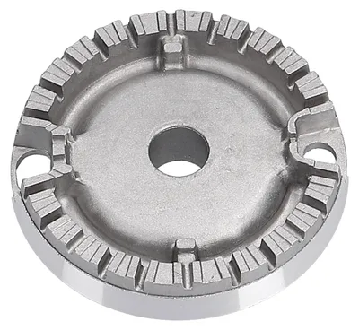 A top-down view of a gas stove burner grate.