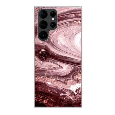 Produktbild von MuchoWow® Handyhülle Schutzhülle Hülle für Samsung Galaxy S22 Ultra Marmor - Gold - Rosa Silikon Softcase Handy Hülle - Abbildung