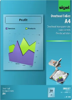 Produktbild von SIGEL IF210 InkJet Overhead-Folien, transparent, 100 µm, A4, 50 Blatt