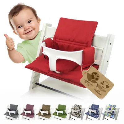 Produktbild von BAMBINIWELT Ersatzbezug, Kissen-Set für Hochstuhl Kinderstuhl Stokke Tripp Trapp, Sitzverkleinerer, ORG. rot