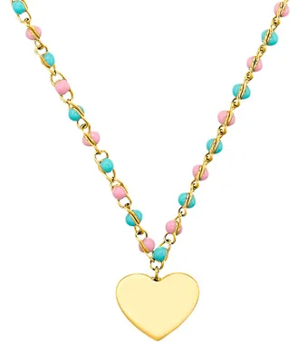 Produktbild von Prinzessin Lillifee Kette aus Edelstahl mit Glasperlen, Herz, IP Gold