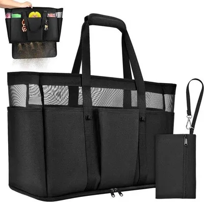 Image de Grand sac de plage imperméable avec fermeture éclair pour femmes