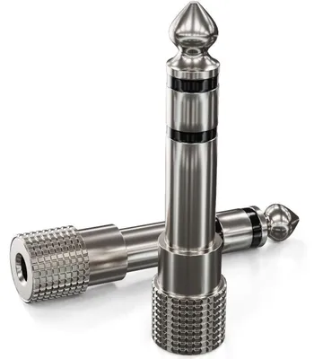Produktbild von deleyCON 2x Stereo Audio Klinke Adapter - 6,3mm Stecker auf 3,5mm Buchse - HiFi Klinkenadapter für Receiver Heimkino Kopfhörer - Silber