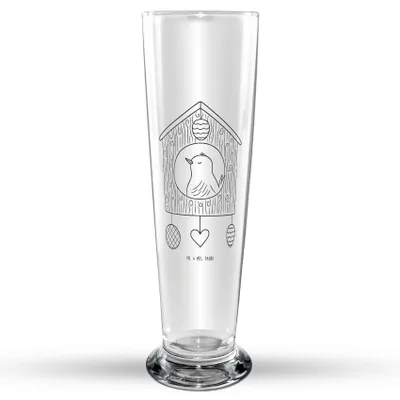 Produktbild von Mr. & Mrs. Panda Bierglas Vogel Haus - Transparent - Geschenk, Familie, Vogelhaus, Glasbecher, Bierbecher, Wohnung, Lustige Sprüche, Trinkglas, Castle, Zuhause, Bier Glas