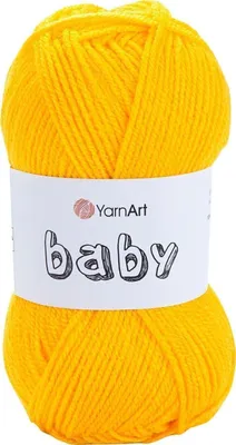 A ball of yellow yarn with a label.