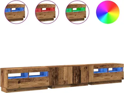 Immagine prodotto di Mobile Porta TV con LED Legno Antico 260x35x40 cm Truciolato