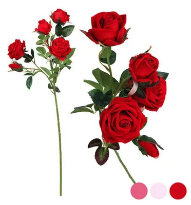 Produktbild von Zweig mit 5 Rosen Rosa 112994 (60 Cm)