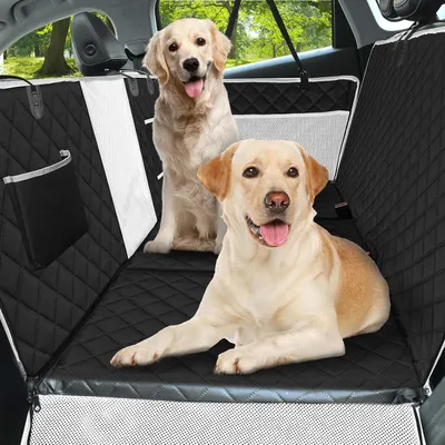 Image de Couverture pour chien siège arrière imperméable 8 couches, couverture de protection pour voiture 600D Oxford, antidérapante, lavable, avec fenêtre en filet & poches pour voiture & SUV