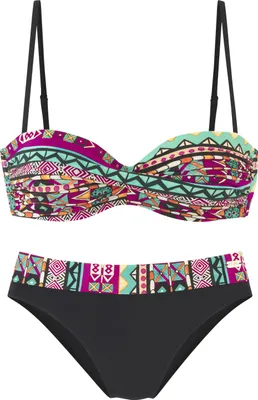 Produktbild von Buffalo Bügel-Bandeau-Bikini pink bedruckt Größe 36 Cup C