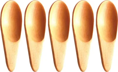 Produktbild von 5 Stück Mini-Salzlöffel aus Holz, kleine Gewürzlöffel aus Massivholz, handgefertigt, Honig-Teelöffel für Gewürze, Zucker, Kaffee, Tee, Marmelade, Senf, Eis, Milch