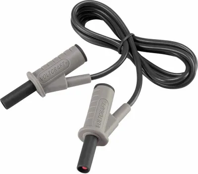 Produktbild von VOLTCRAFT MSB-501 Sicherheits-Messleitung Lamellenstecker 4 mm Lamellenstecker 4 mm 1.00 m Schwarz 1 St.