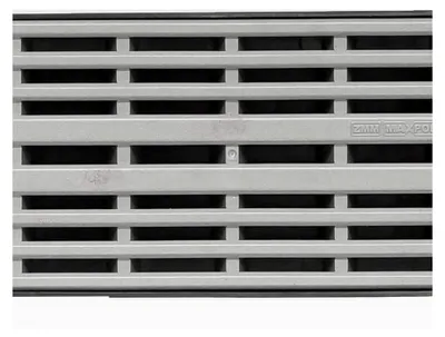 Produktbild von 6m Entwässerungsrinne Terrassenrinne, System A15 148mm Stegrost Kunststoff, grau-line, komplettes Set