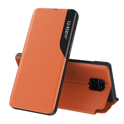 Obrázek produktu pro Pouzdro pro Redmi Note 9 Pro, Smart View Okénko Flip StojánekPolyuretanKožené Ochranné Pouzdro pro Xiaomi Redmi Note 9S / 9 Pro / 9 Pro Max Pomerančový