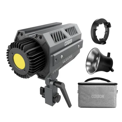 Obrázek produktu pro COLBOR CL100XM Studiové fotografické světlo COB, 110 W, LED video světlo, 5600 K, CRI97+, stmívatelné, 7 světelných efektů, ovládání pomocí aplikace APP s držákem Bowens, reflektor, brašna pro vlog, živé vysílání, portrét, produkt, svatební fotografie
