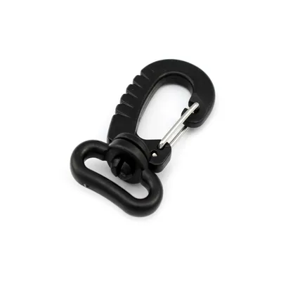 Produktbild von 10 Karabiner mit Wirbel Gurtbreite 20mm 54x28mm Kunststoff Schnapphaken Haken