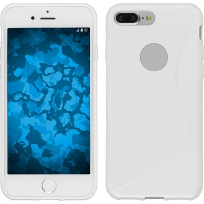 Produktbild von PhoneNatic Case kompatibel mit Apple iPhone 8 Plus - weiß Silikon Hülle S-Style + 2 Schutzfolien