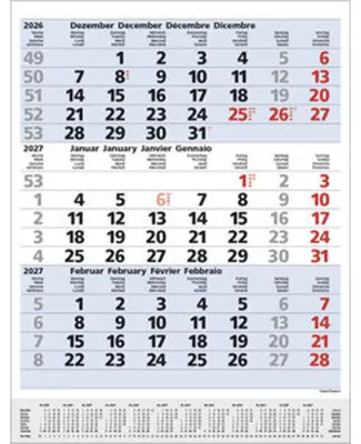 Image de Agenda trimestriel Comfort Bleu 2027