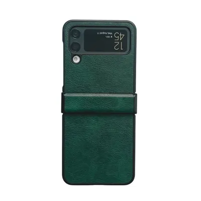 Image de Coque de protection pour Samsung Galaxy Z Flip4 5G, étui transparent, couleur : vert
