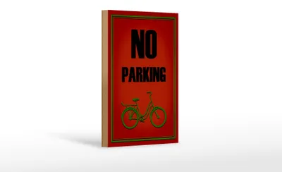 Produktbild von Holzschild Parken 12x18cm Fahrrad no parking