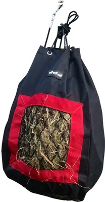 Produktbild von Horse Guard Heubeutel Heusack Heunetz Futterbeutel Pferde Box Netz schwarz  rot