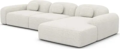 Produktbild von Bouclé L-Form Sofa Nuvia Weiß Rechts