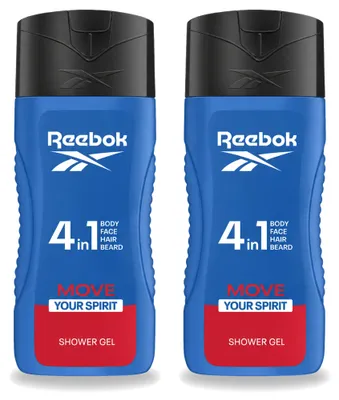 Produktbild von 2 x Reebok Move Your Spirit 4-in-1 Duschgel - 400 ml - Vorteilspackung - 2 Stücke