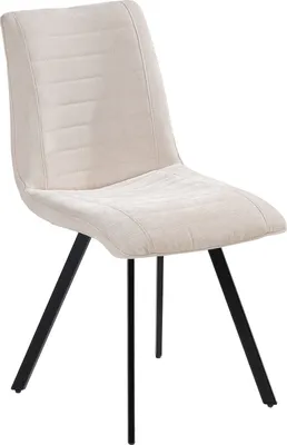 Produktbild von Esszimmerstuhl - Beige - Schwarz - Webstoffbezug - Metallgestell