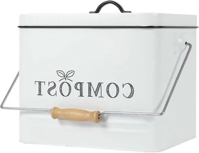 Zdjęcie produktu dla Metalowy pojemnik na kompost o pojemności 10 l – styl vintage, duża pojemność