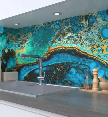 Produktbild von Küchenrückwand selbstklebend Acrylfarbverlauf Spritzschutz Folie 220 x 60cm