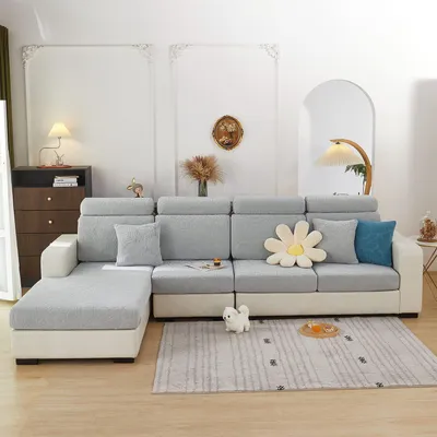 Produktbild von Sofa Sitzkissenbezug Stretch Hellgrau 2 Sitzer 100-125cm