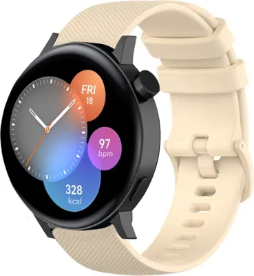 Produktbild von Strap-it Huawei Watch GT 3 42mm Luxus-Silikonarmband (Beige)