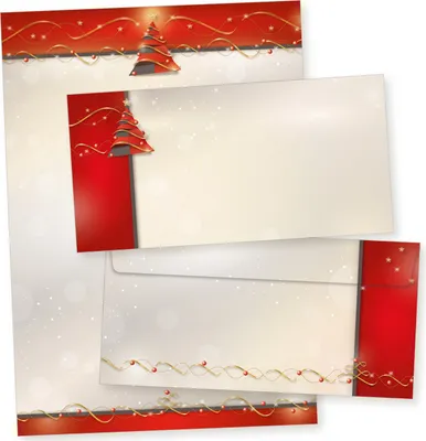 Produktbild von Avantgarde 500 Sets Weihnachtsbriefpapier mit Umschlag ohne Fenster Weihnachtspapier A4 Briefpapier Weihnachten