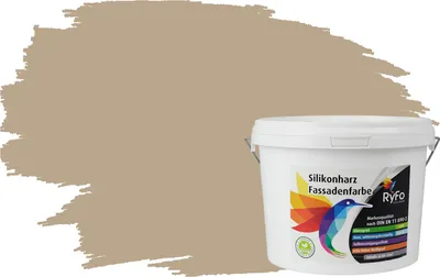 Produktbild von RyFo Colors Silikonharz Fassadenfarbe Lotuseffekt Trend Camelbraun 3l - bunte Fassadenfarbe, weitere Braun Farbtöne und Größen erhältlich, Deckkraft Klasse 1