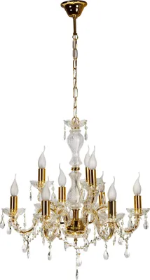 Zdjęcie produktu dla Żyrandol MARIA złoty 9xE14x40W kryształ wym:130x62x62cm IP20 Candellux