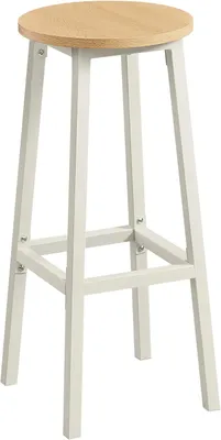 Produktbild von Barkränze – Set aus 2 Stück – Hohe Sitzfläche – Metallgestell – Höhe 74 cm – Gold und Weiß