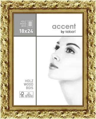 Produktbild von accent by nielsen Holz Bilderrahmen Arabesque, 18x24 cm, Gold