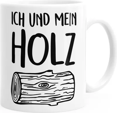 Produktbild von Kaffee-Tasse Ich und mein Holz Holzi einfarbig MoonWorks® weiß unisize