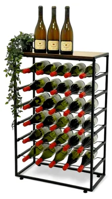 Produktbild von Weinregal Metall Schwarz Stehend 30 Flaschen 96605 Flaschenregal Weinflaschenhalter Weinhalter Flaschenhalter