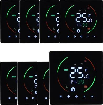 Produktbild von 8x Smart Digitaler Thermostat Raumthermostat fuer 3A Warmwasserbereitung Fussbodenheizung, Programmierbarer Temperaturregler LCD Wandthermostat, Schwarz