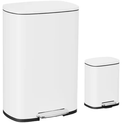 Produktbild von Clevich Mülleimer Set 50L + 5L, Treteimer für Küche und Bad, großer 50L Abfallei