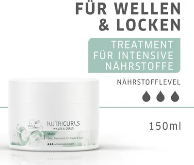 Produktbild von Wella Professionals EIMI Nutricurls Deep Treatment Waves & Curls, 150 ml, Frauen, Lockiges Haar, trockenes Haar, Alle Farben, Anti-Frizz, Nährend, Weichmachend, Behandlung, Jojoba-Öl